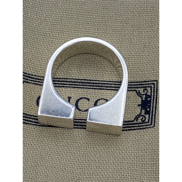Gucci Sterling Silver GG Open Ring β Size 10 - Picture 4 of 5
